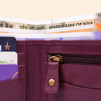 Maroon Wallet for Men with Zipper Compartment