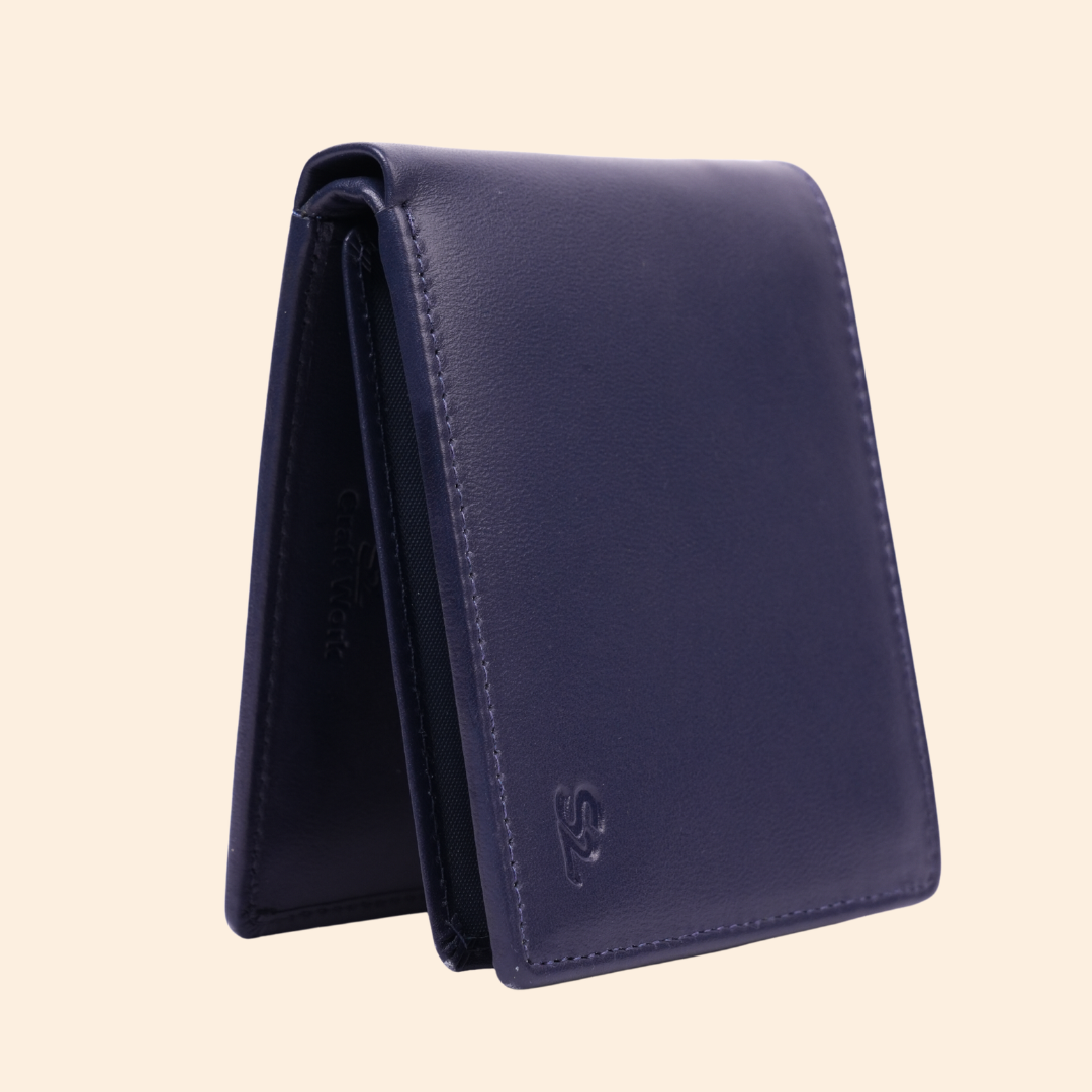 Premium Navy Blue Genuine Leather Wallet