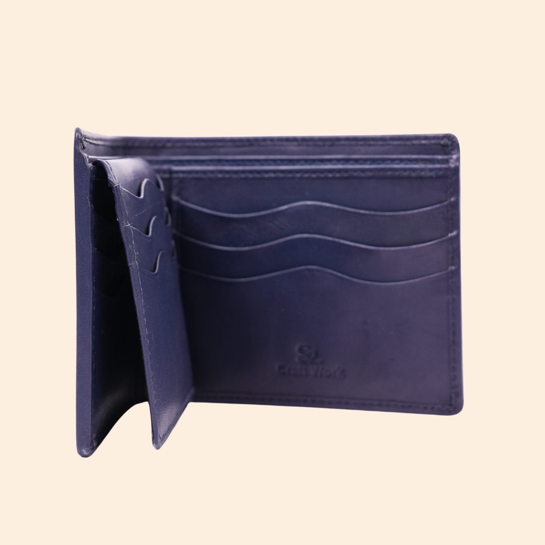Premium Navy Blue Genuine Leather Wallet