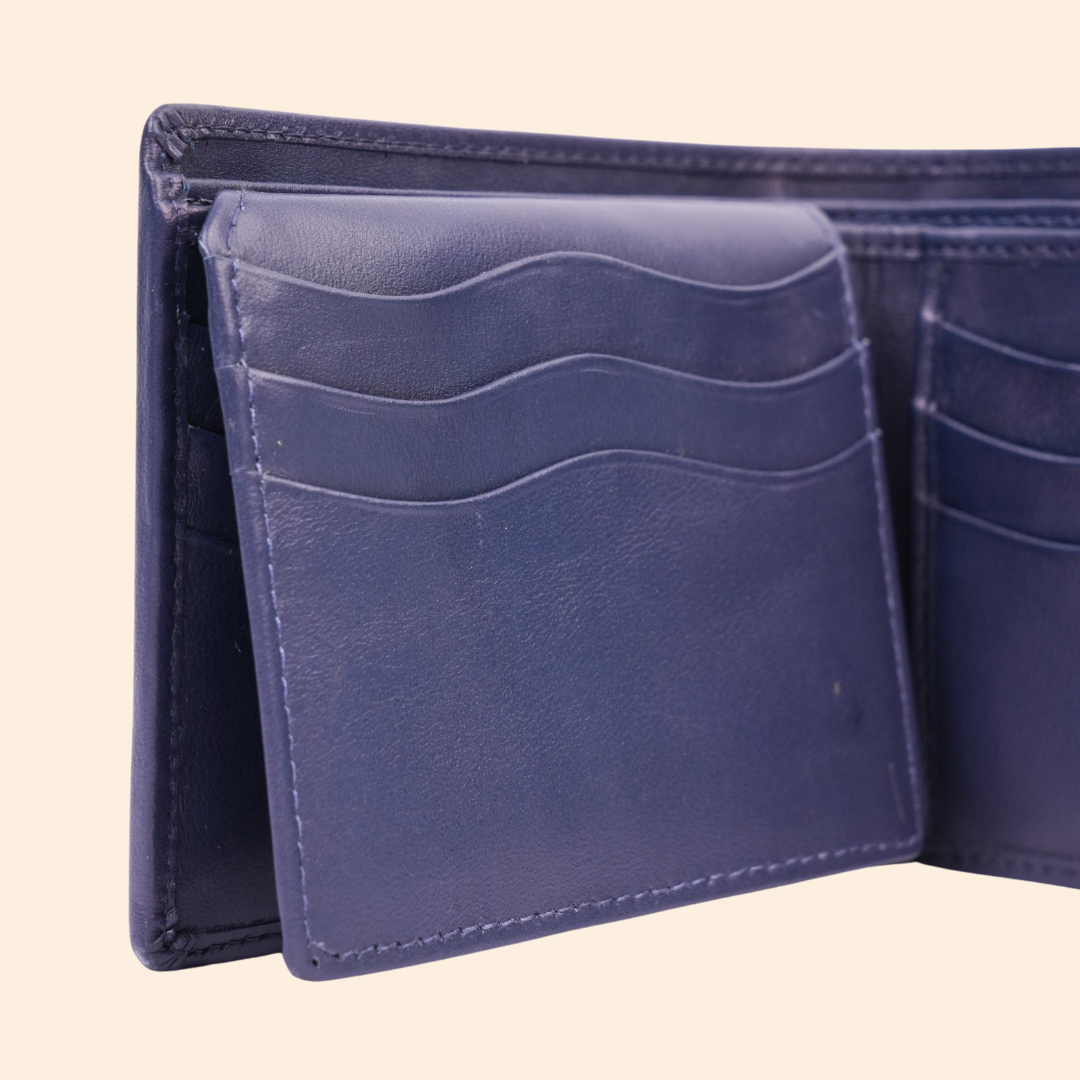 Premium Navy Blue Genuine Leather Wallet