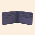 Premium Leather Wallet with Coin Pocket & ID Window for Men | Navy Blue