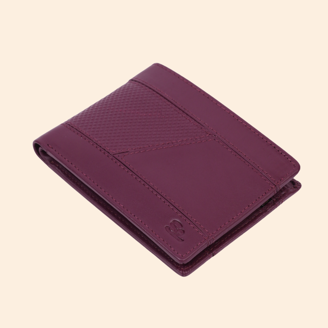 Maroon Wallet for Men with Zipper Compartment