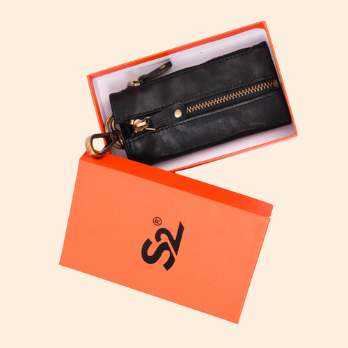 Classic Black Leather Key Holder