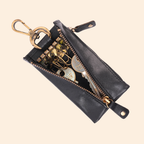 Classic Black Leather Key Holder