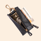 Classic Black Leather Key Holder