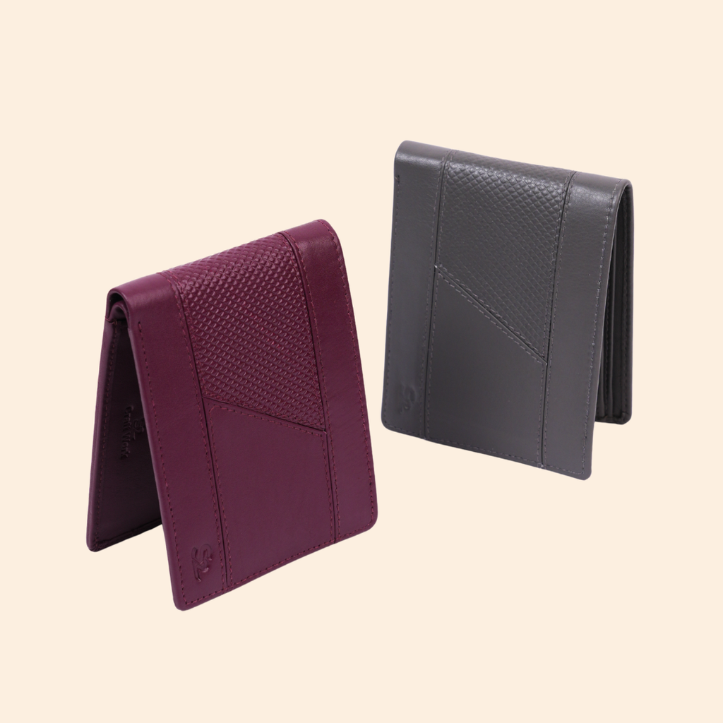 Maroon Wallet for Men with Zipper Compartment