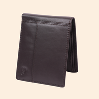 Premium Dark Brown Genuine Leather Wallet With Design