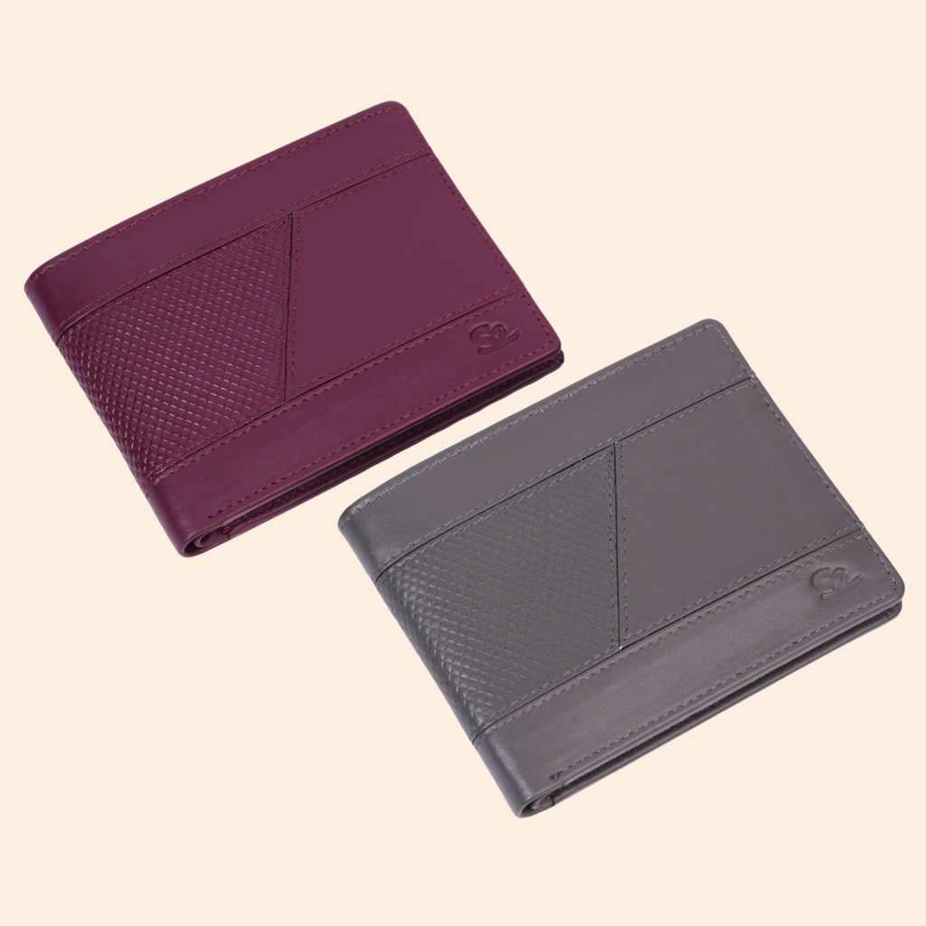 Maroon Wallet for Men with Zipper Compartment