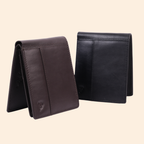 Premium Black Genuine Leather Wallet With Design