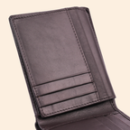 Premium Dark Brown Genuine Leather Wallet With Design