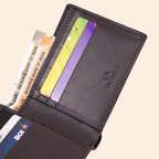Premium Dark Brown Genuine Leather Wallet With Design