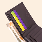 Premium Dark Brown Genuine Leather Wallet With Design