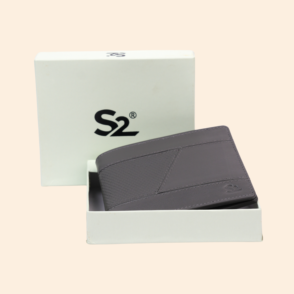 Grey Wallet for Men with Zipper Compartment