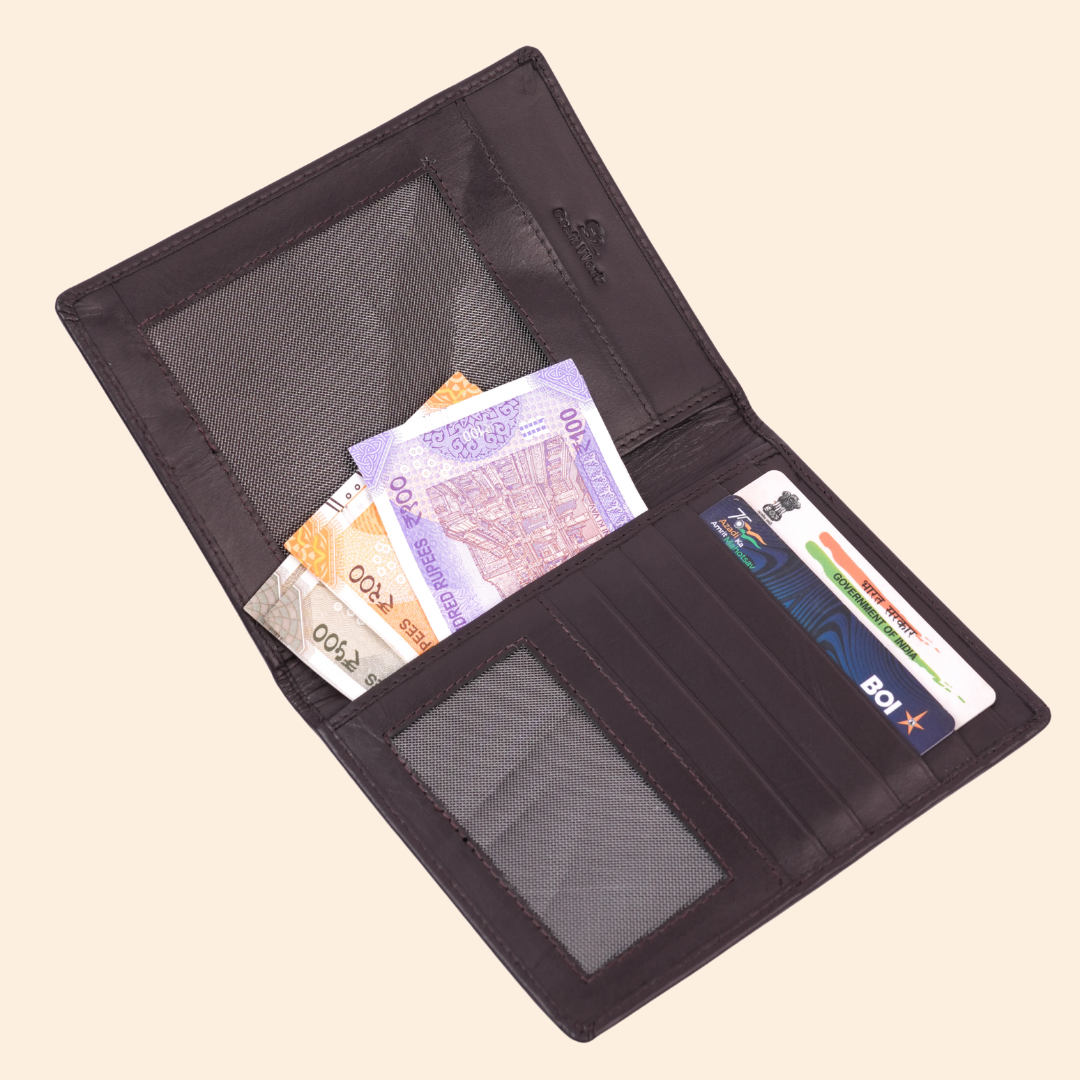 Rich Dark Brown Leather Passport Cover