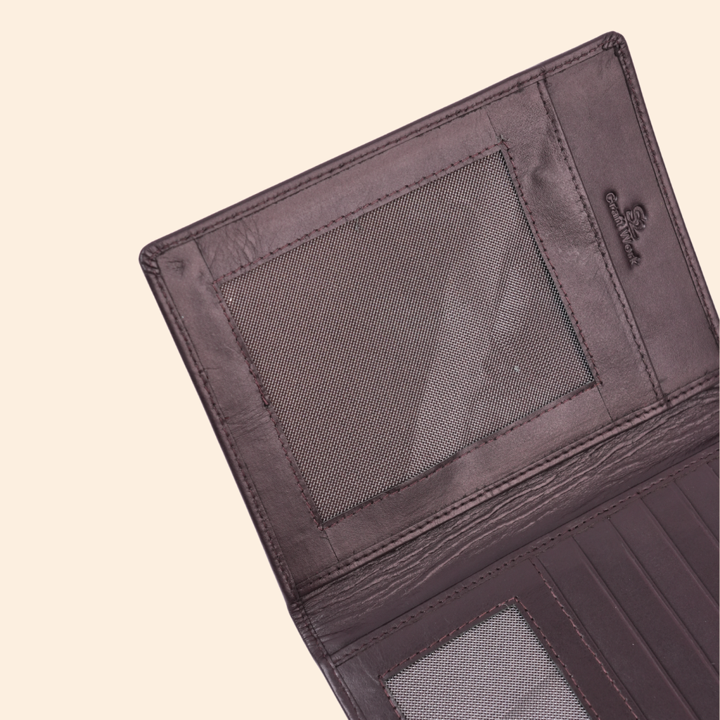 Rich Dark Brown Leather Passport Cover