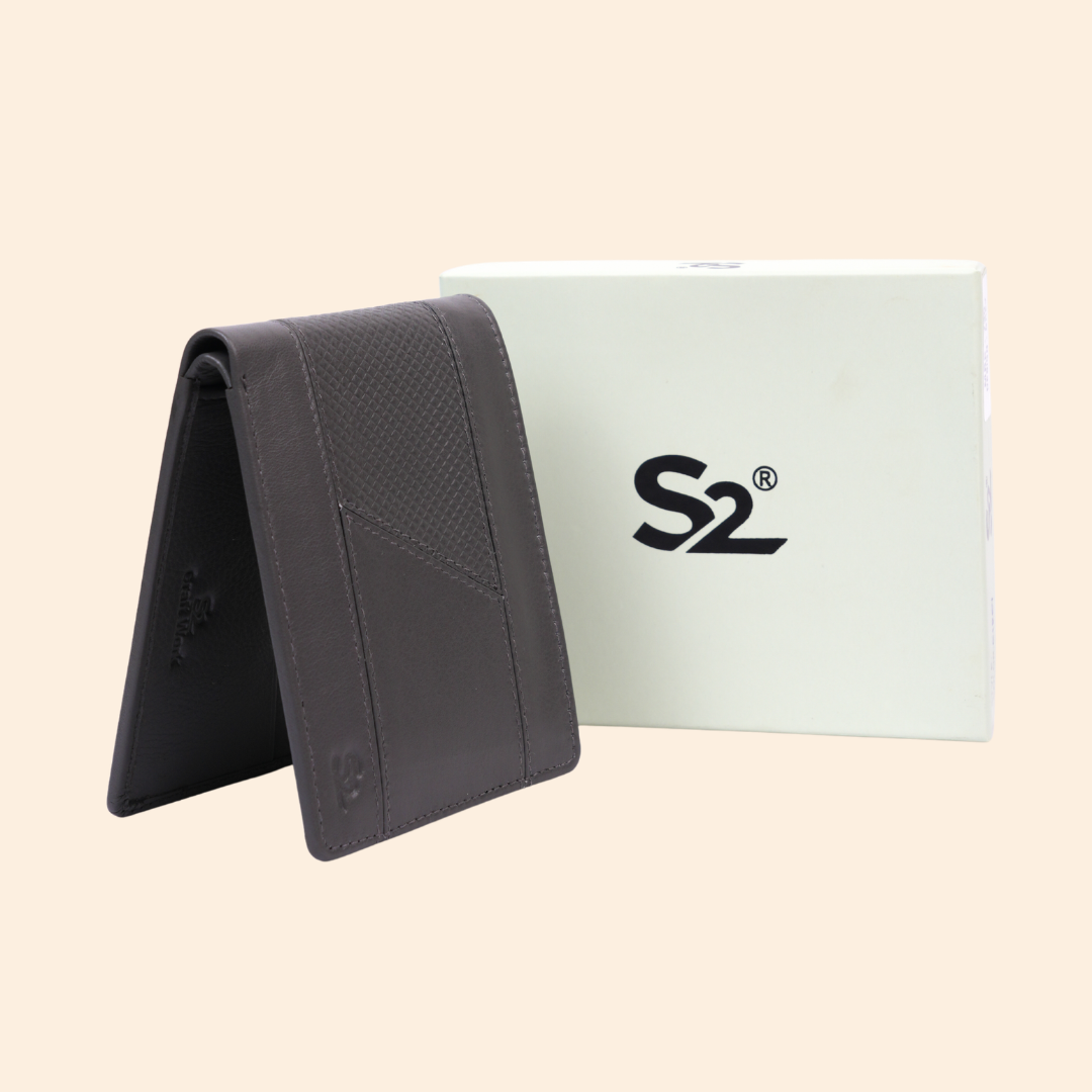 Grey Wallet for Men with Zipper Compartment