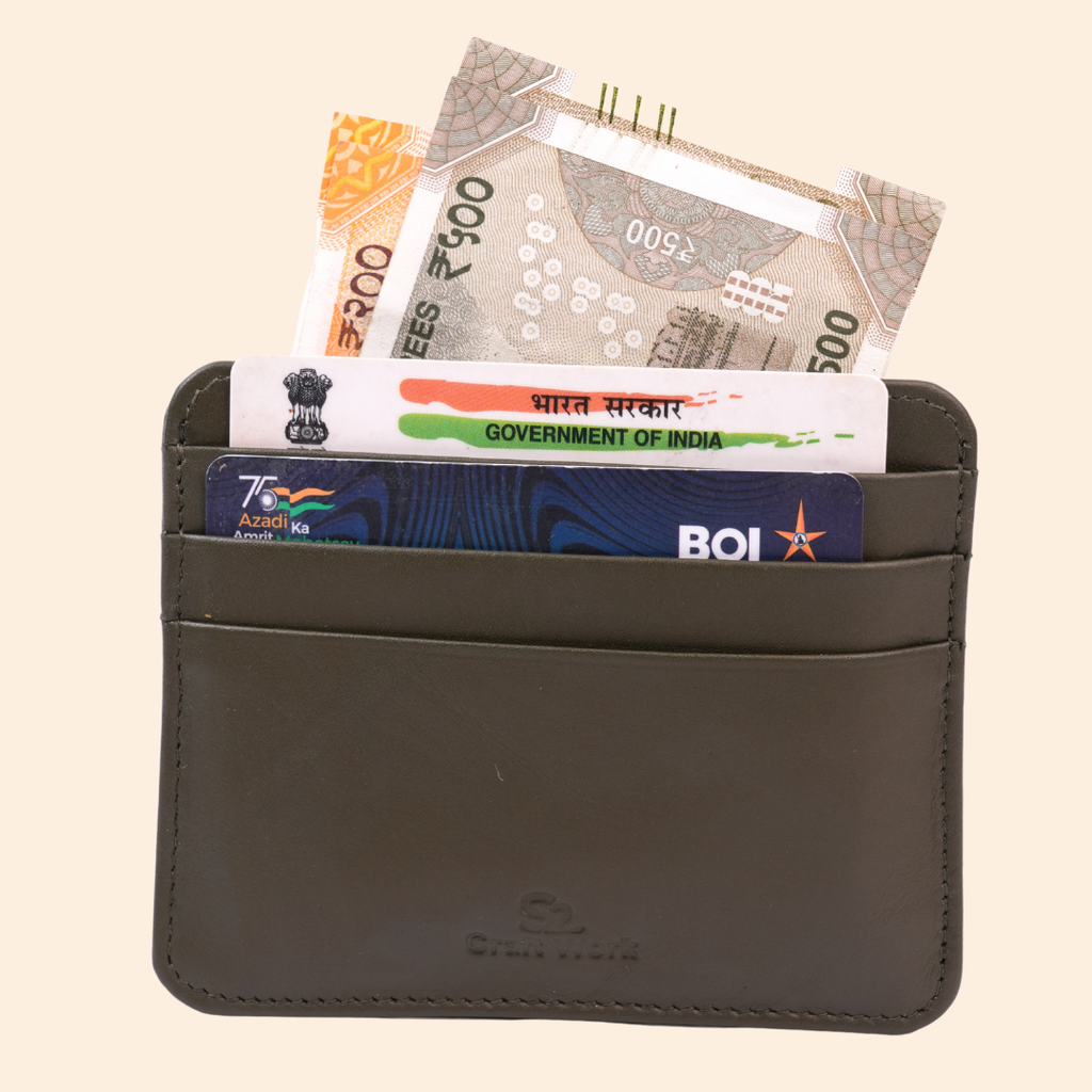 Leather Green Card Holder