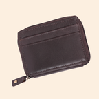 Dark Brown Zip Card Holder for Men & Women