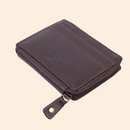 Dark Brown Zip Card Holder for Men & Women
