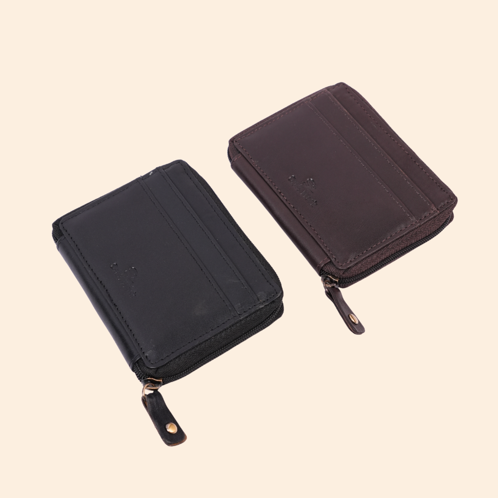 Black Zip Card Holder for Men & Women