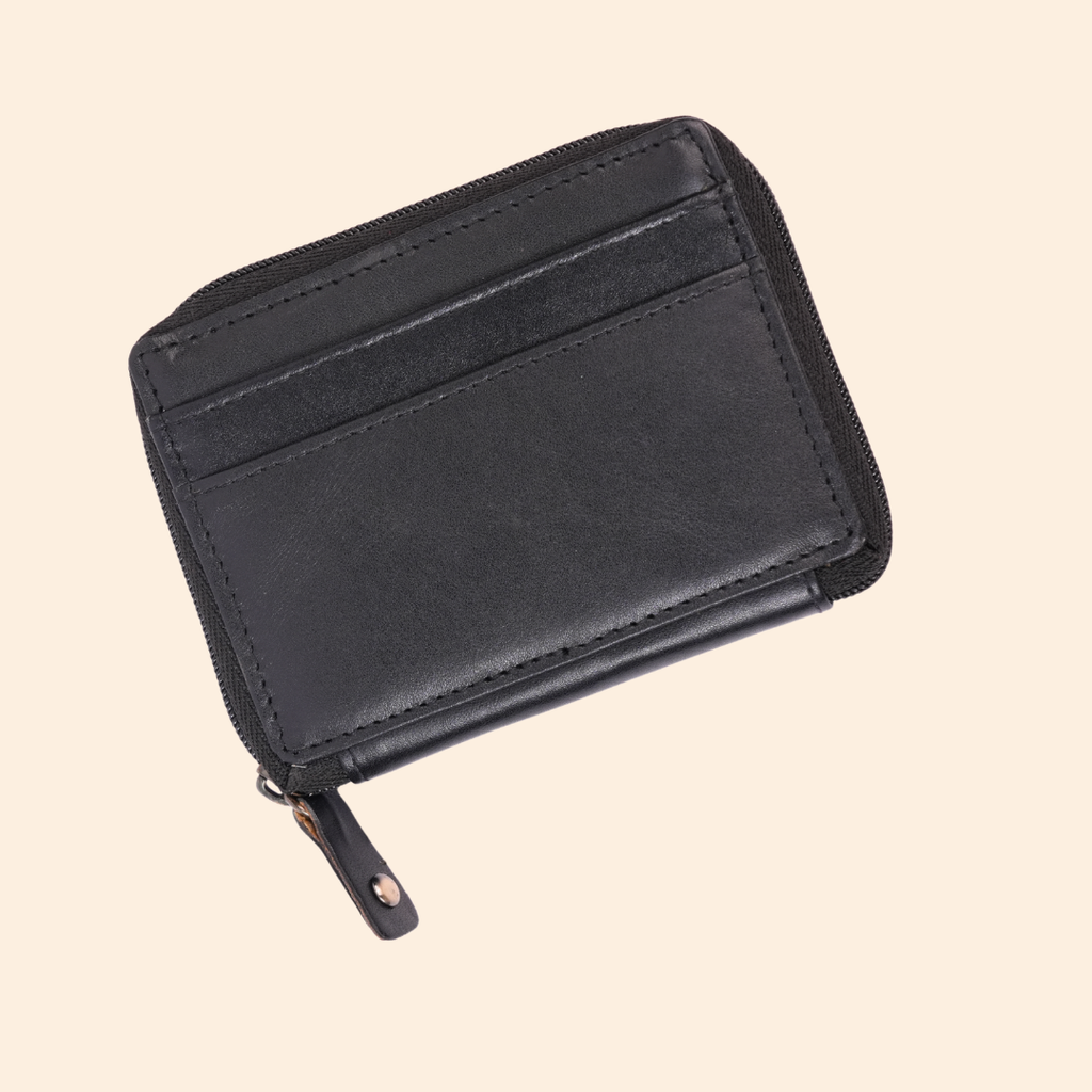 Black Zip Card Holder for Men & Women