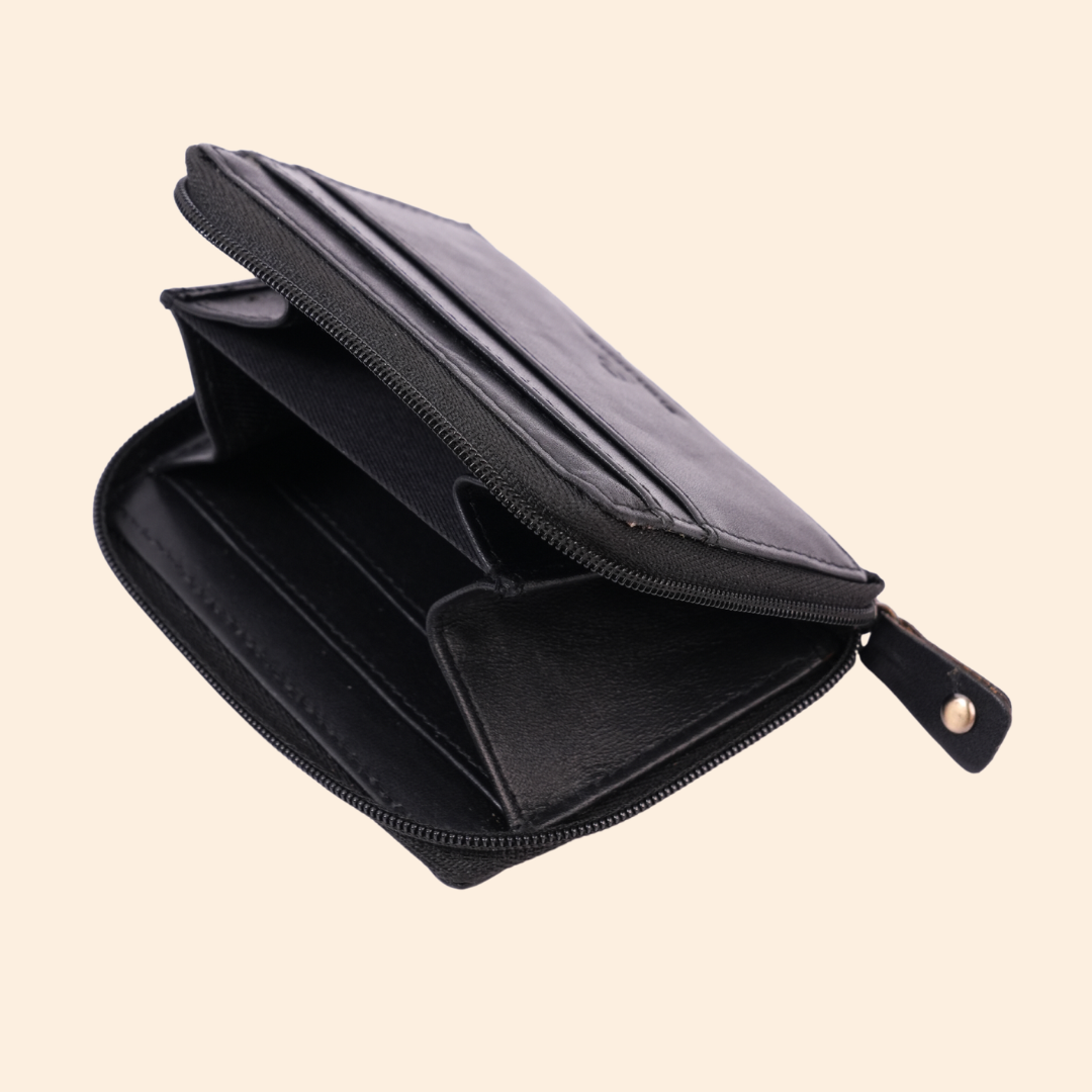 Black Zip Card Holder for Men & Women