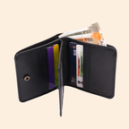 Black Bifold Wallet for Men with Multiple Card Slots