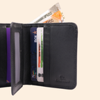 Black Bifold Wallet for Men with Multiple Card Slots