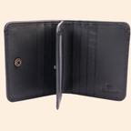 Black Bifold Wallet for Men with Multiple Card Slots