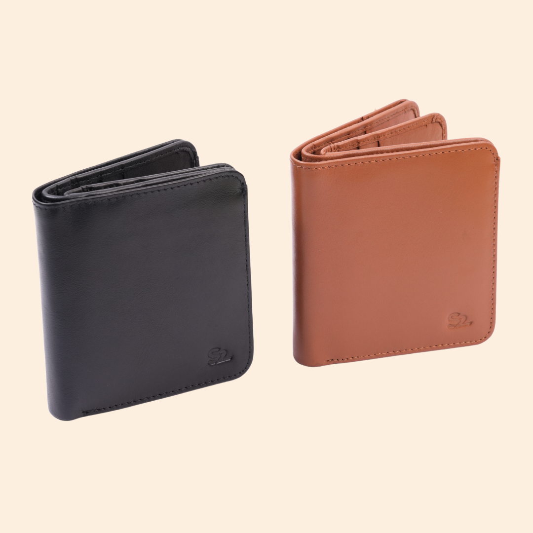 Black Bifold Wallet for Men with Multiple Card Slots