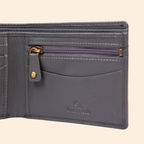 Grey Wallet for Men with Zipper Compartment