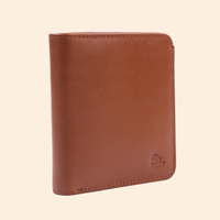 Premium Genuine Leather Bi Fold Wallet for Men | RFID Protected | Tan Brown | Slim & Classic