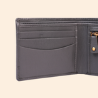Grey Wallet for Men with Zipper Compartment