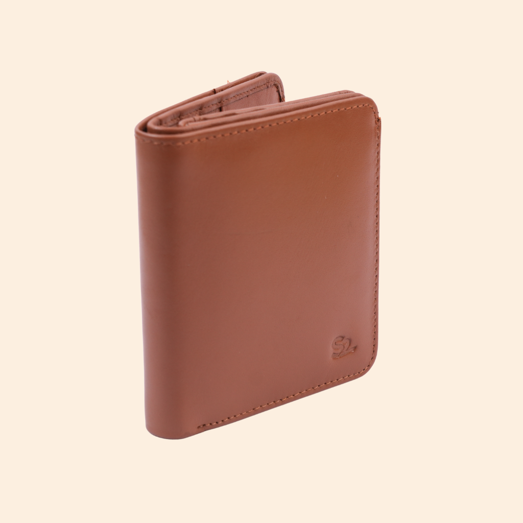 Premium Genuine Leather Bi Fold Wallet for Men | RFID Protected | Tan Brown | Slim & Classic
