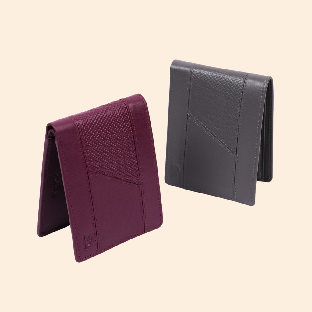 Grey Wallet for Men with Zipper Compartment