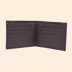 Dark Brown Slim Wallet for Men with Elastic Strap