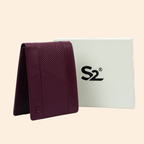 Maroon Wallet for Men with Zipper Compartment