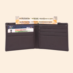 Dark Brown Slim Wallet for Men with Elastic Strap