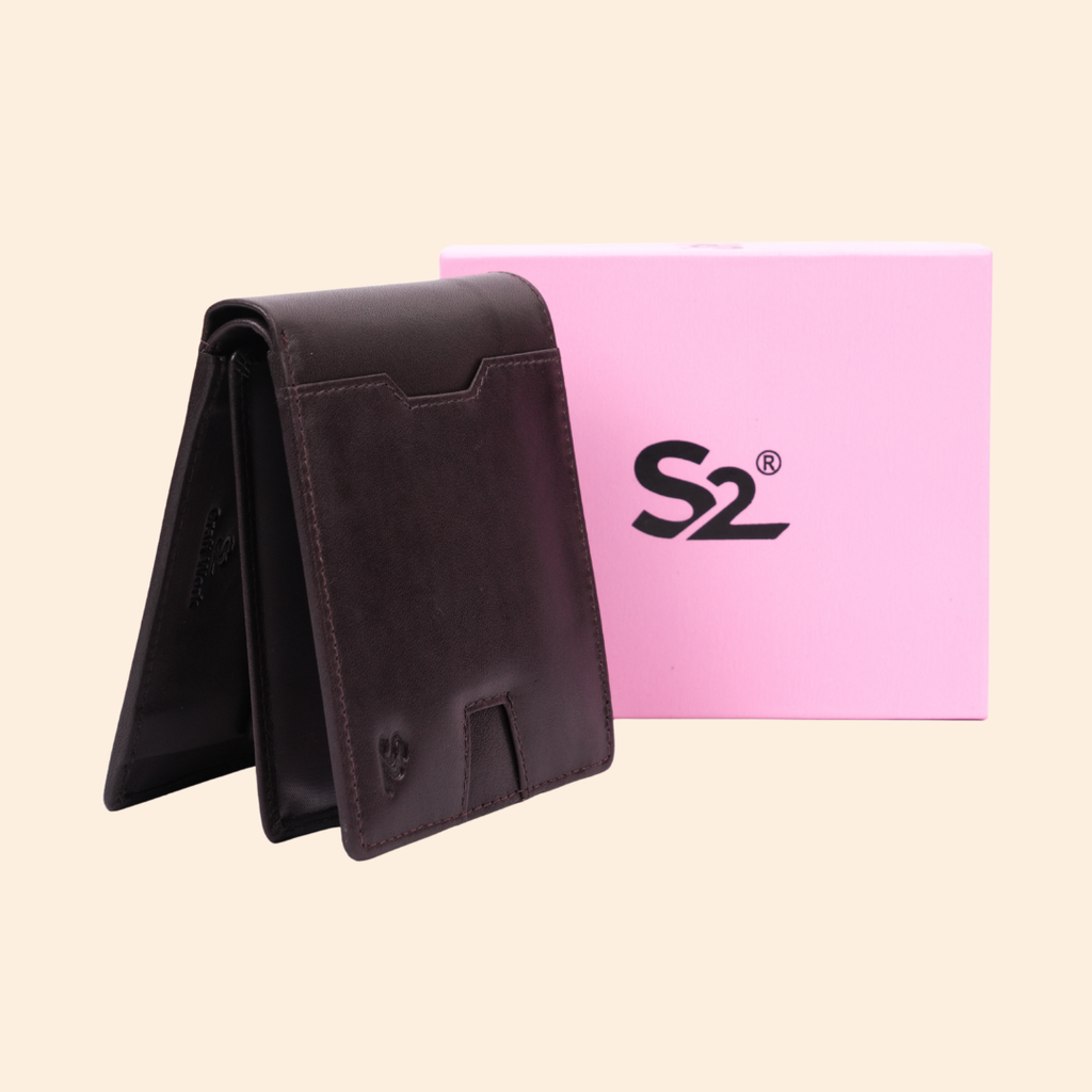 Dark Brown Wallet for Men with Multiple Compartments