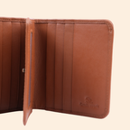 Premium Genuine Leather Bi Fold Wallet for Men | RFID Protected | Tan Brown | Slim & Classic