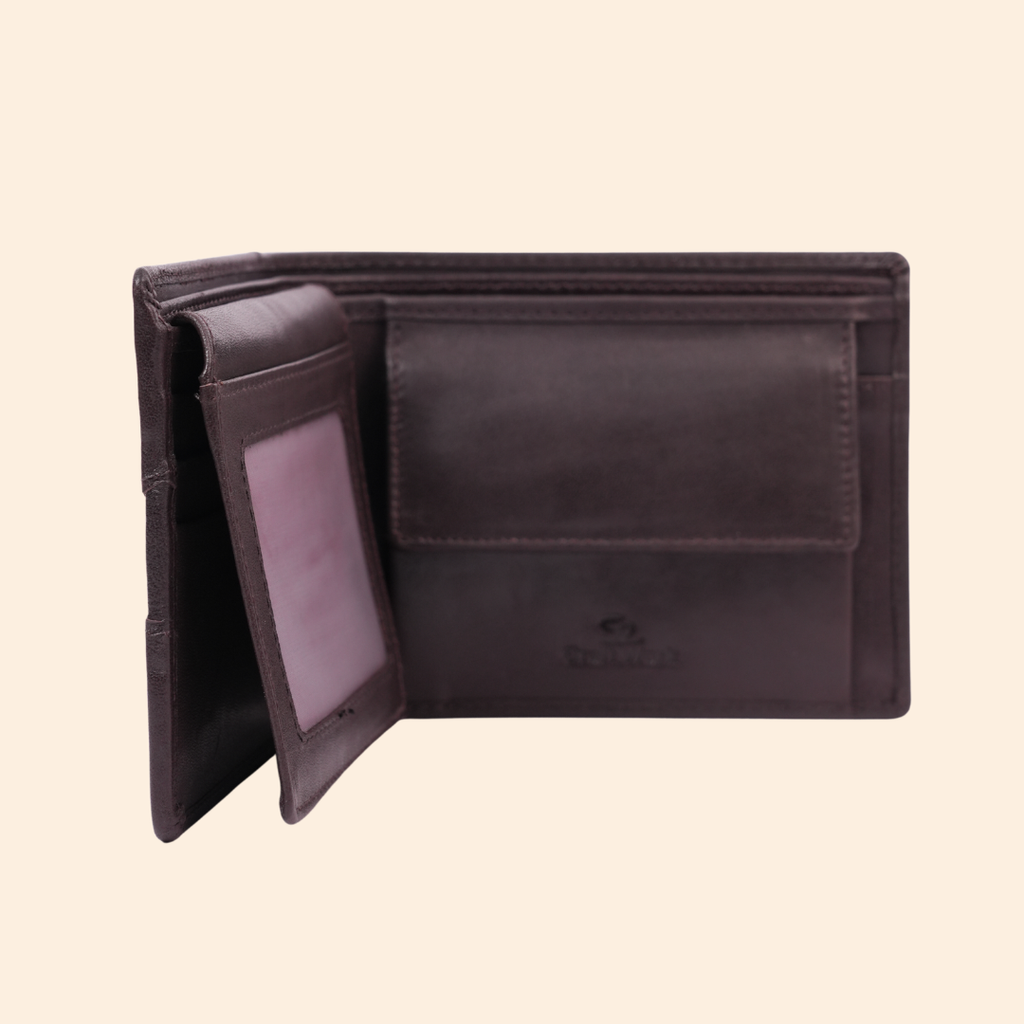 Dark Brown Wallet for Men with Multiple Compartments