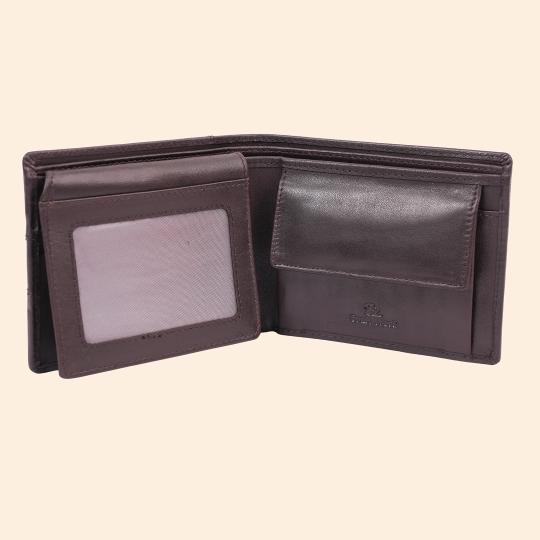 Dark Brown Wallet for Men with Multiple Compartments