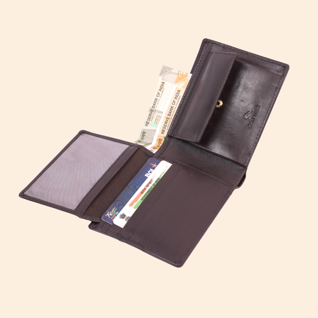 Dark Brown Wallet for Men with Multiple Compartments