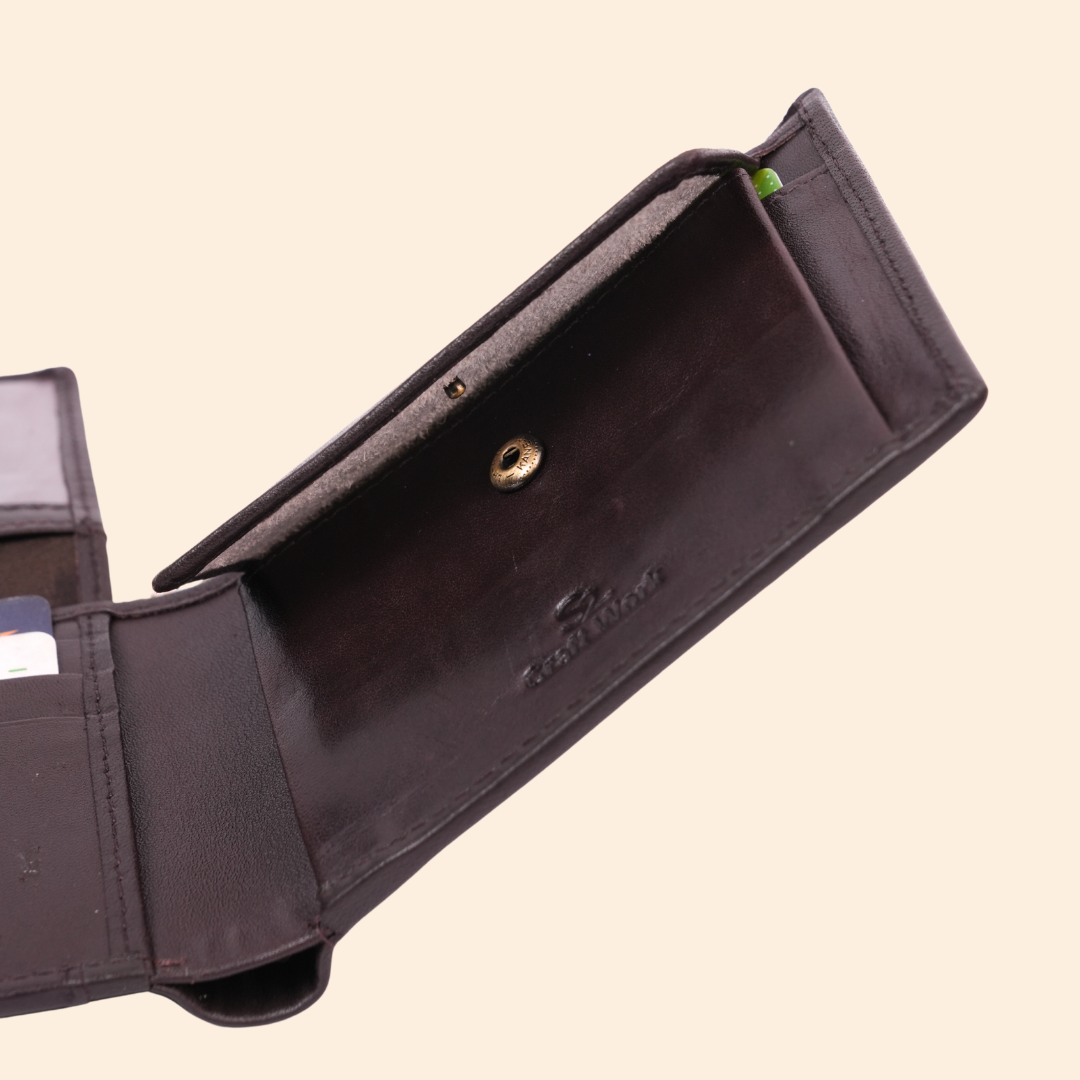 Dark Brown Wallet for Men with Multiple Compartments