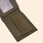 Olive Green Wallet for Men with Multiple Compartments