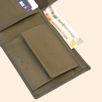 Olive Green Wallet for Men with Multiple Compartments