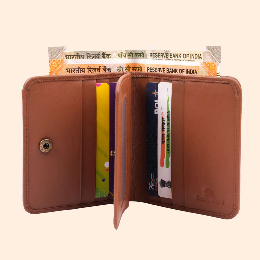 Premium Genuine Leather Bi Fold Wallet for Men | RFID Protected | Tan Brown | Slim & Classic