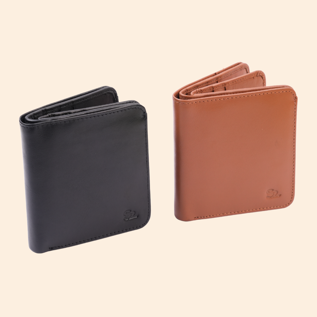 Premium Genuine Leather Bi Fold Wallet for Men | RFID Protected | Tan Brown | Slim & Classic