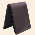 Leather Coffee Brown Bi-Fold Wallet for Men