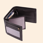 Leather Coffee Brown Bi-Fold Wallet for Men